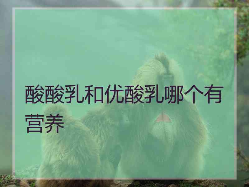 酸酸乳和优酸乳哪个有营养