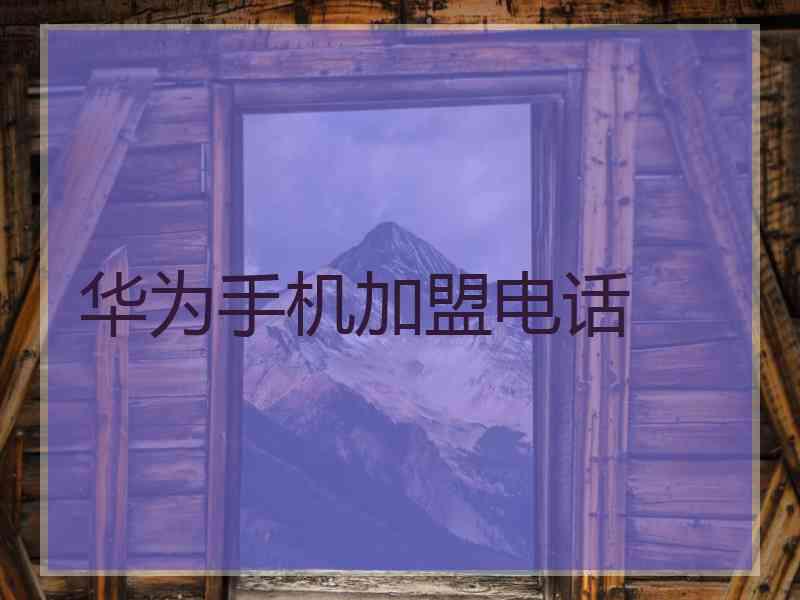 华为手机加盟电话
