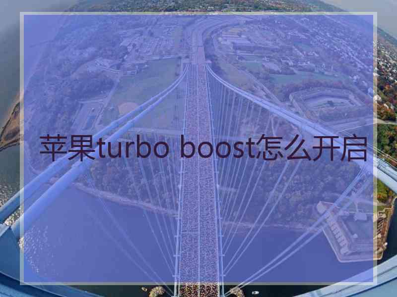 苹果turbo boost怎么开启