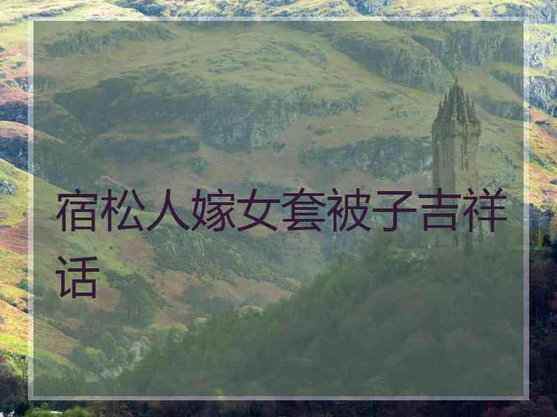 宿松人嫁女套被子吉祥话