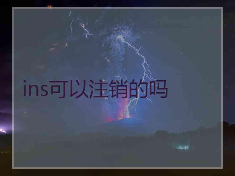 ins可以注销的吗