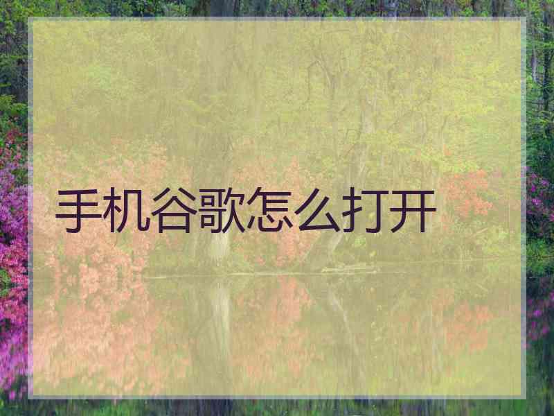 手机谷歌怎么打开