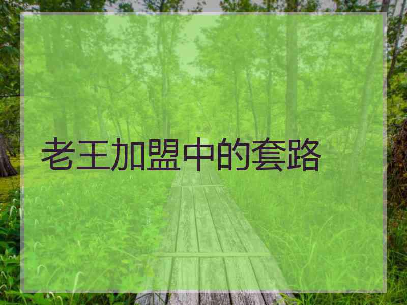 老王加盟中的套路