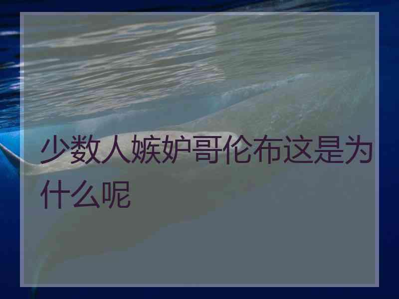 少数人嫉妒哥伦布这是为什么呢