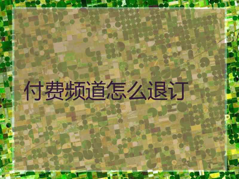 付费频道怎么退订