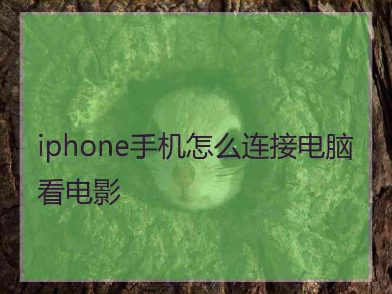 iphone手机怎么连接电脑看电影