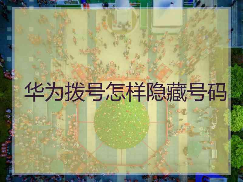 华为拨号怎样隐藏号码