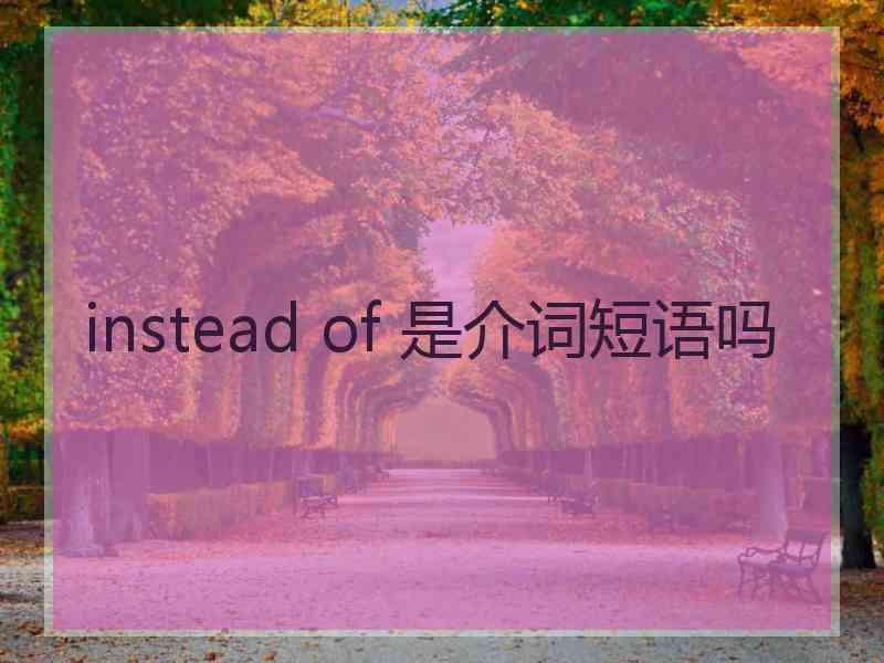 instead of 是介词短语吗