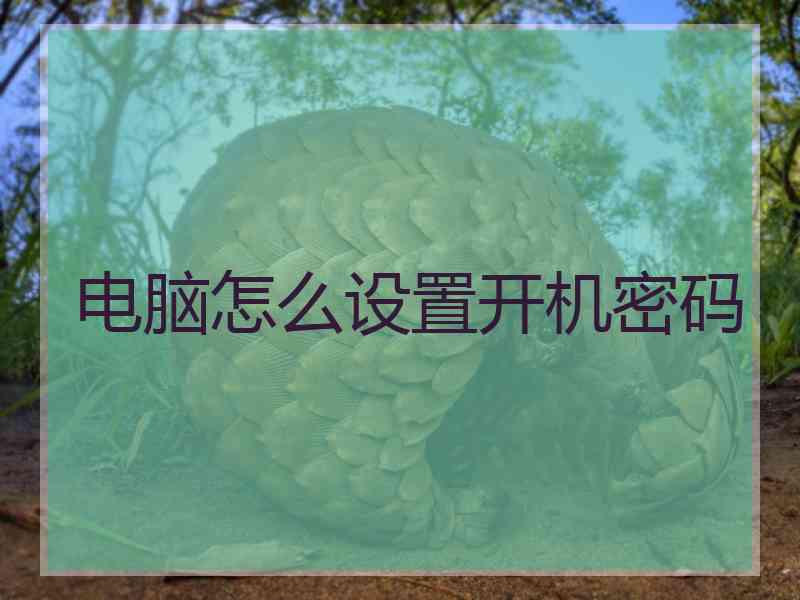 电脑怎么设置开机密码
