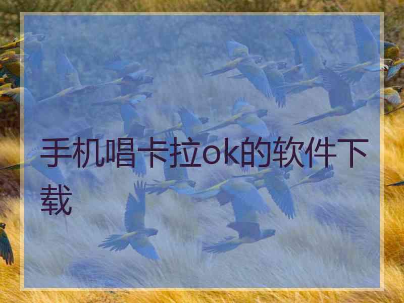 手机唱卡拉ok的软件下载