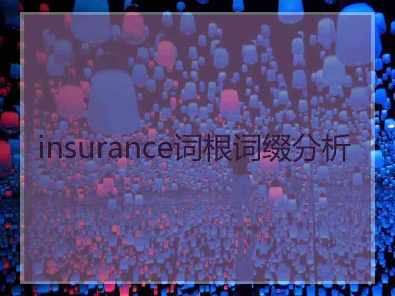 insurance词根词缀分析