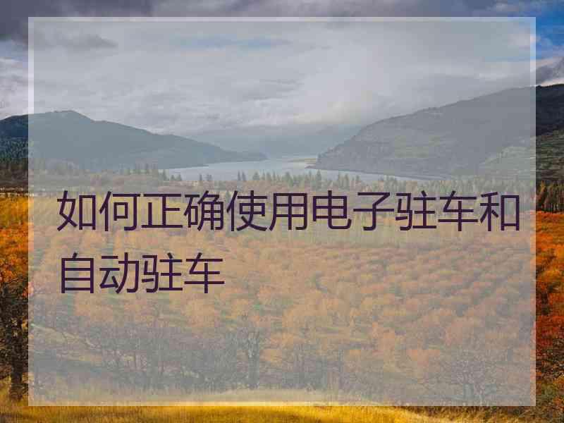 如何正确使用电子驻车和自动驻车