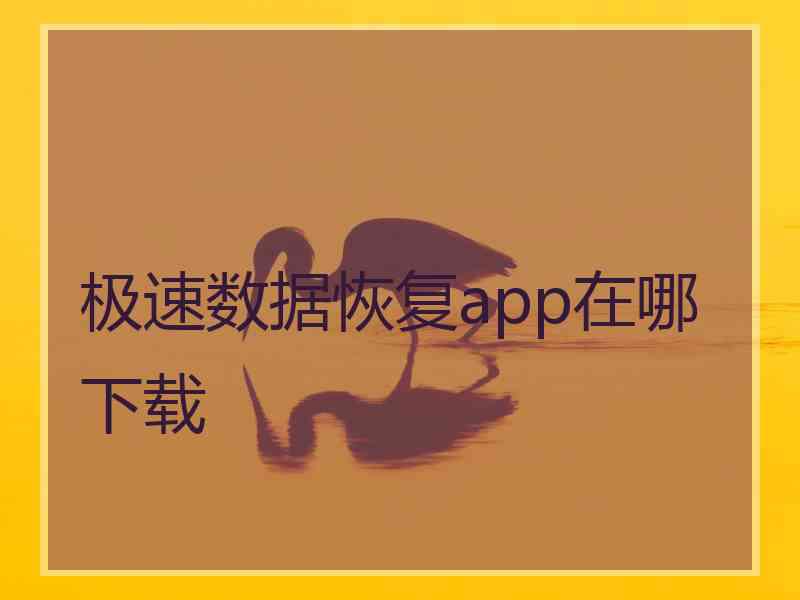 极速数据恢复app在哪下载