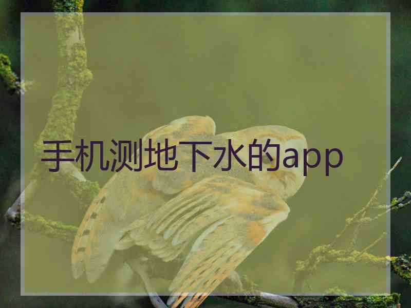 手机测地下水的app