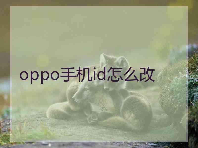 oppo手机id怎么改