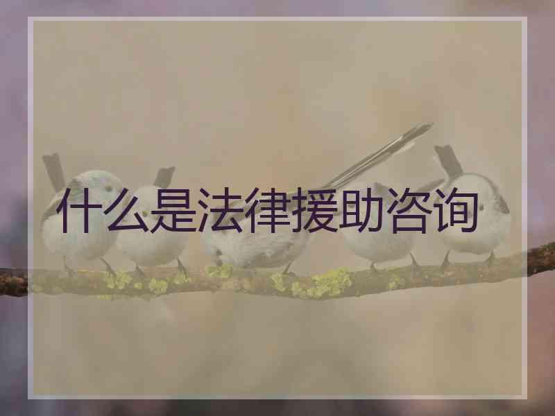 什么是法律援助咨询