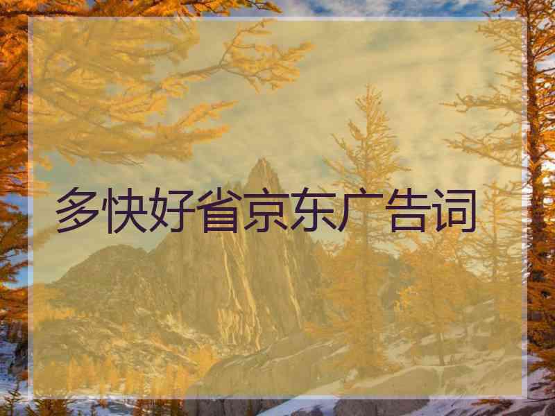 多快好省京东广告词