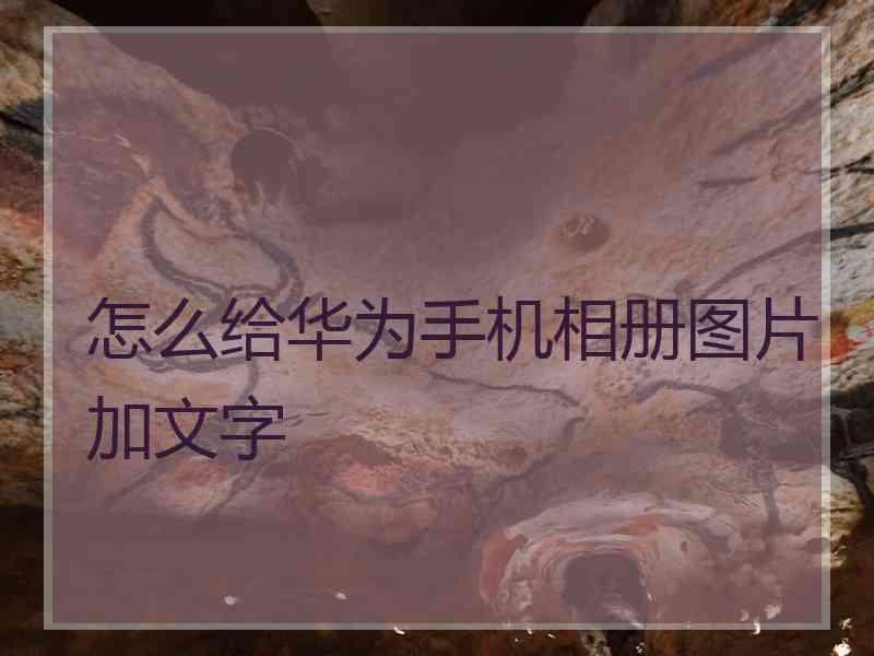 怎么给华为手机相册图片加文字