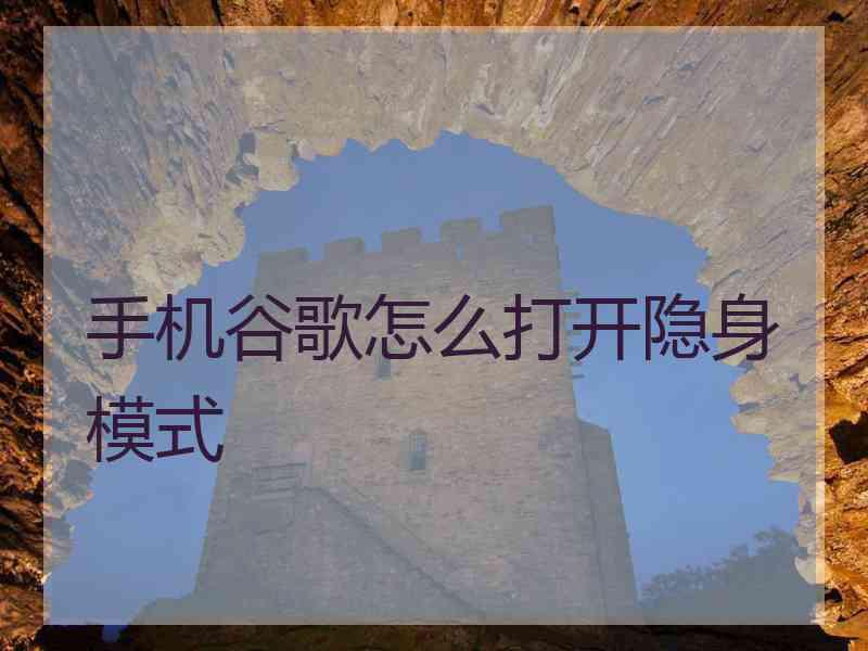 手机谷歌怎么打开隐身模式