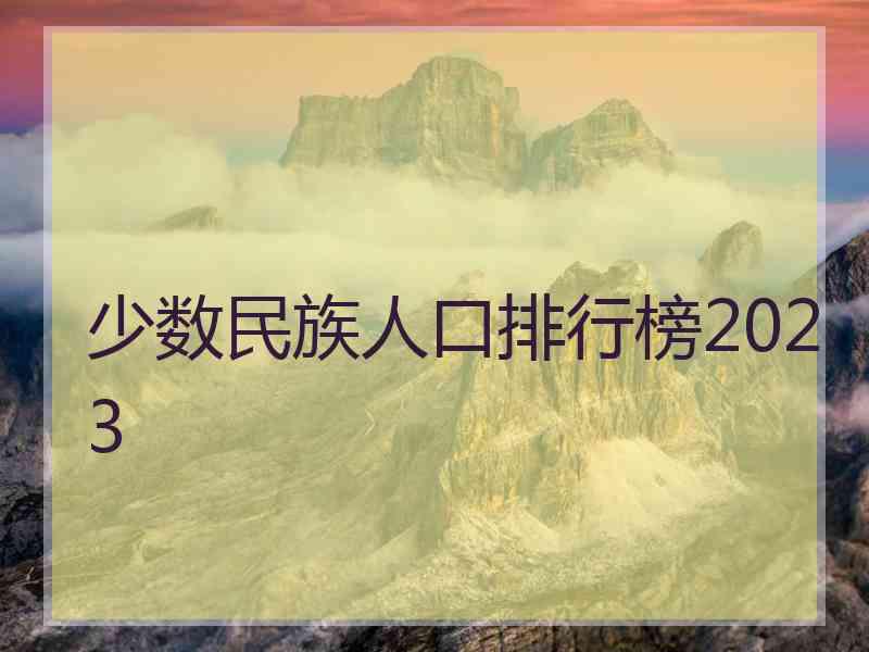 少数民族人口排行榜2023