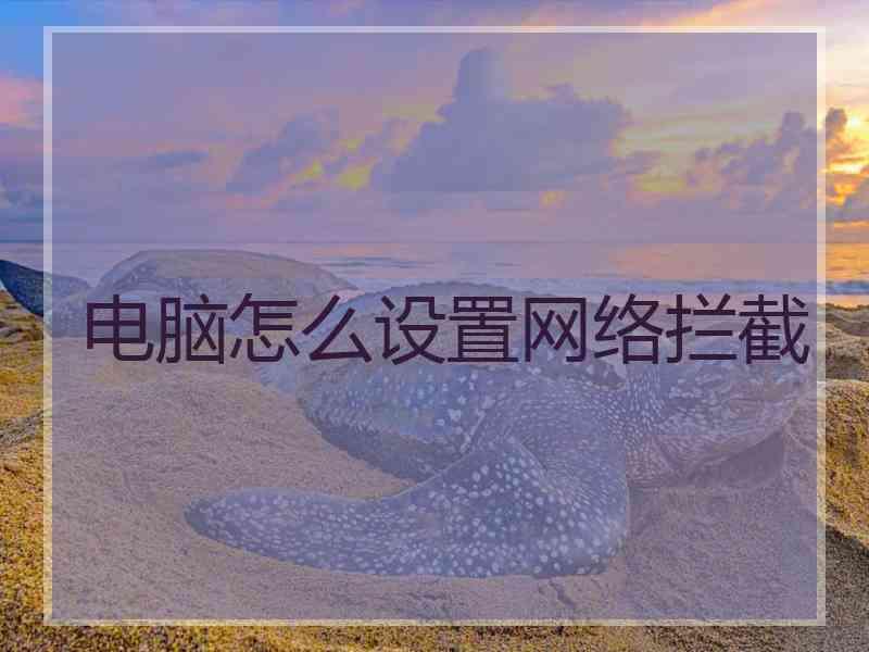 电脑怎么设置网络拦截