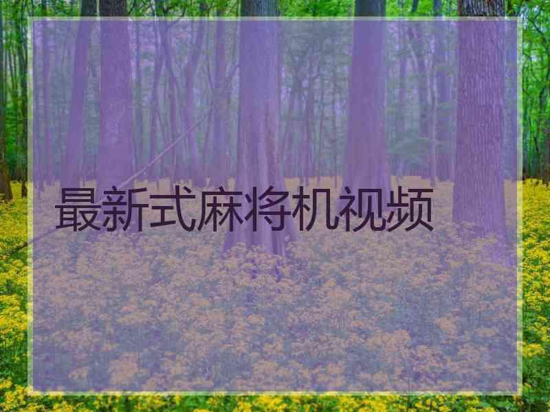 最新式麻将机视频
