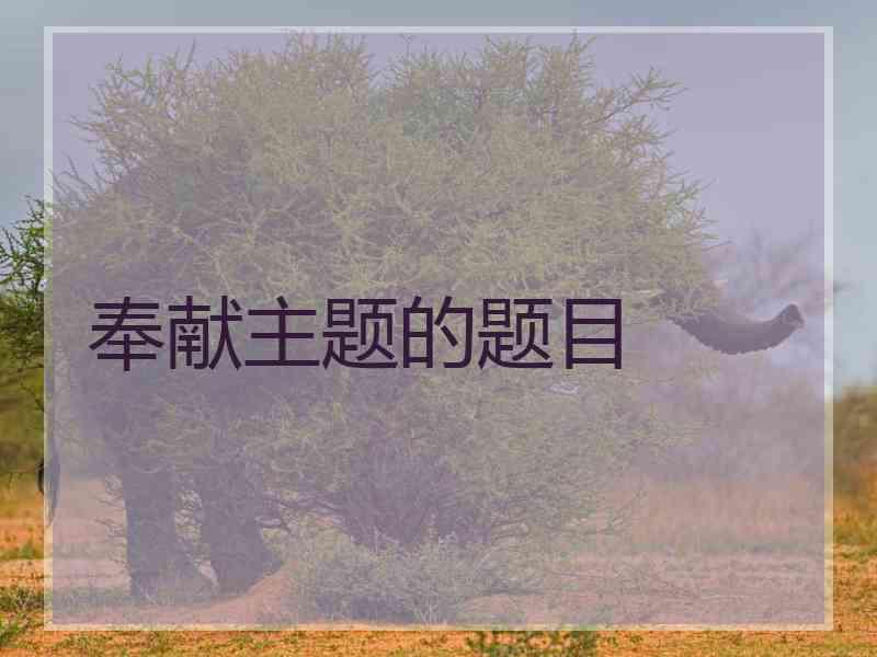 奉献主题的题目