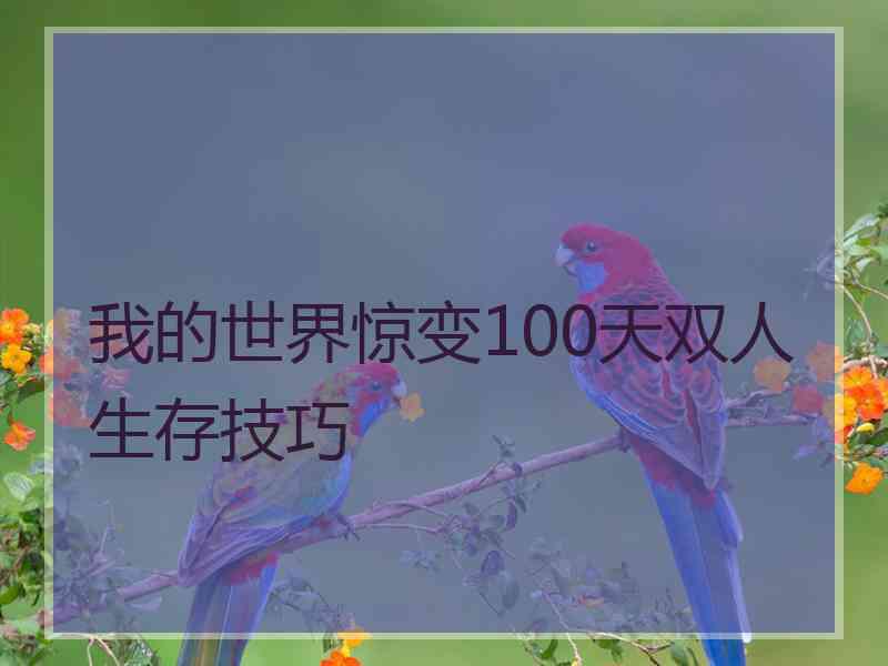 我的世界惊变100天双人生存技巧