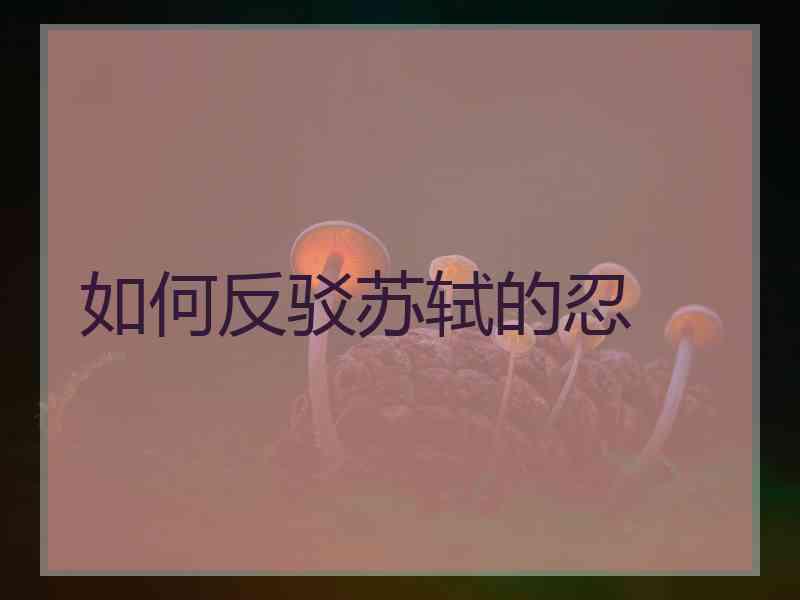 如何反驳苏轼的忍