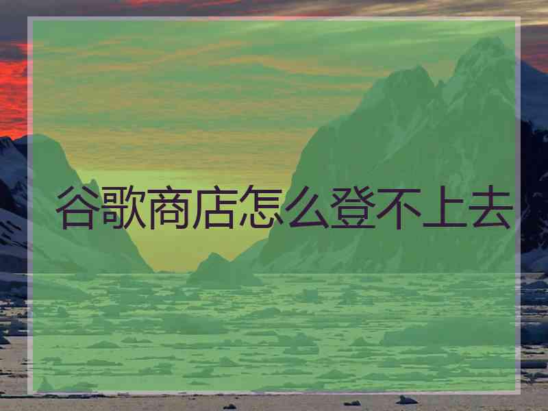 谷歌商店怎么登不上去