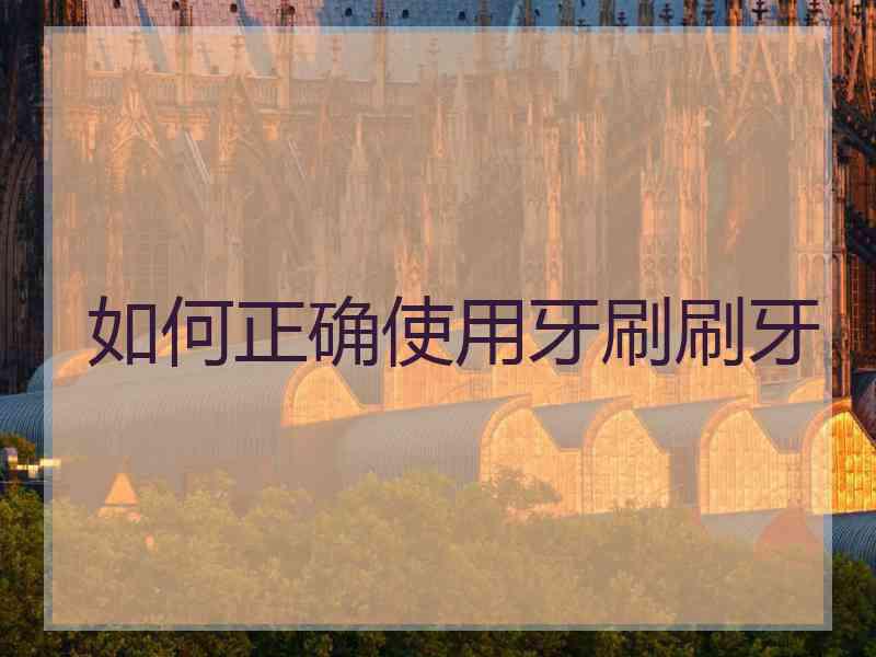 如何正确使用牙刷刷牙
