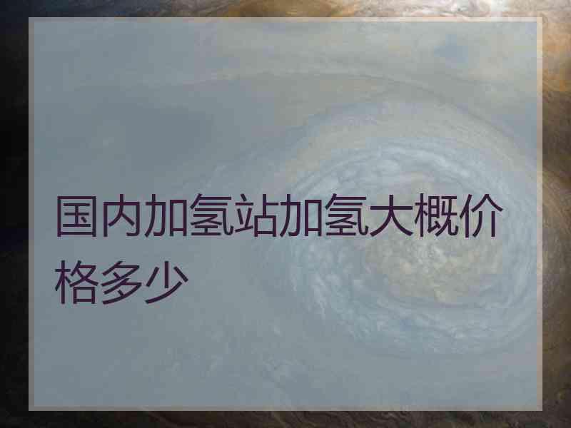 国内加氢站加氢大概价格多少