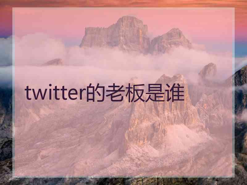 twitter的老板是谁