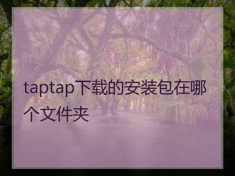 taptap下载的安装包在哪个文件夹