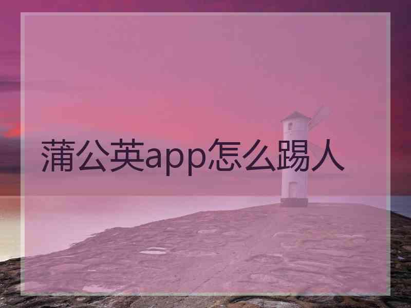 蒲公英app怎么踢人