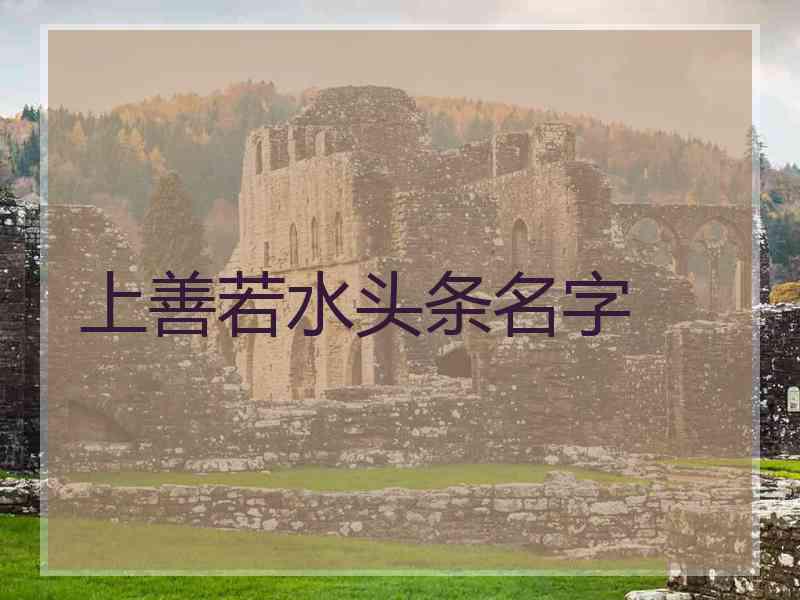 上善若水头条名字
