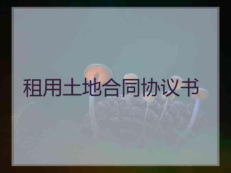 租用土地合同协议书
