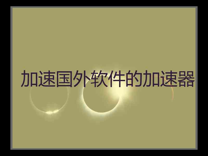 加速国外软件的加速器