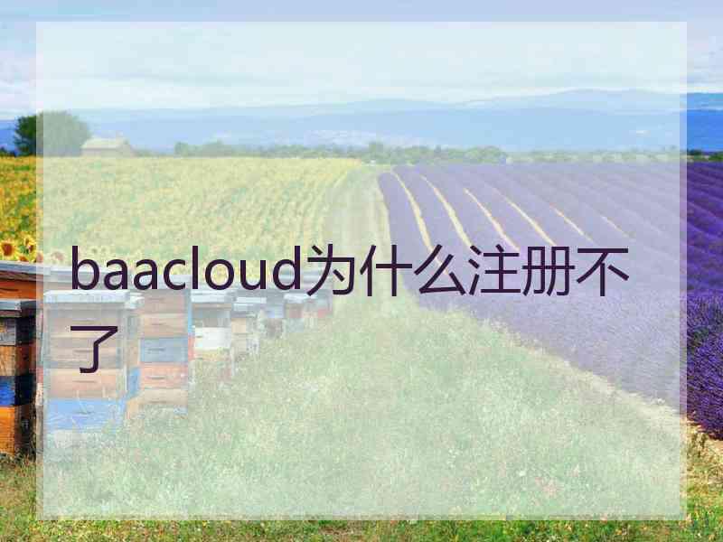 baacloud为什么注册不了