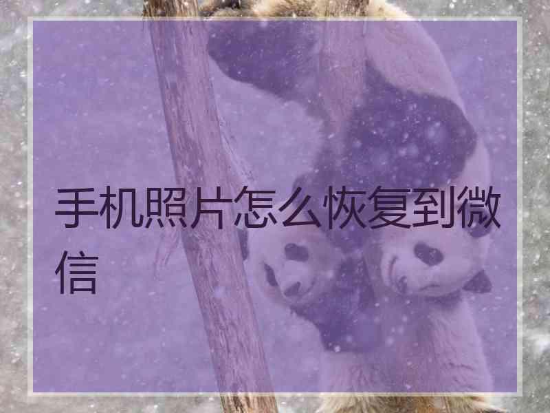 手机照片怎么恢复到微信