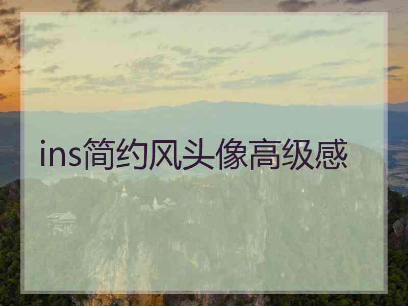 ins简约风头像高级感