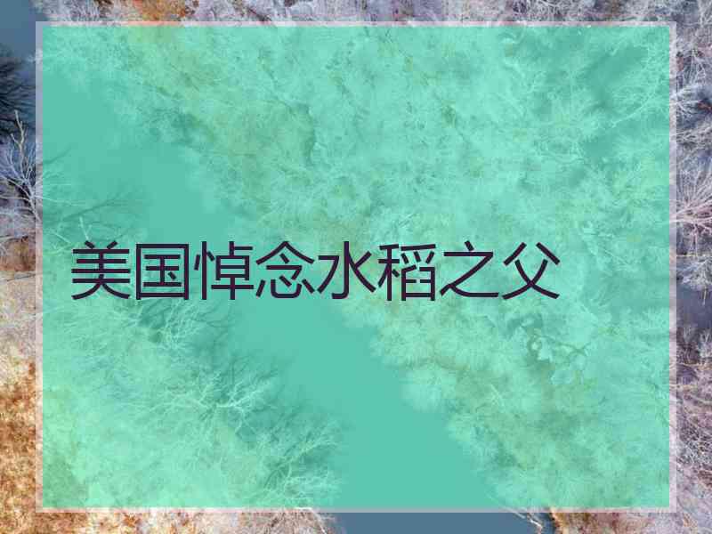 美国悼念水稻之父