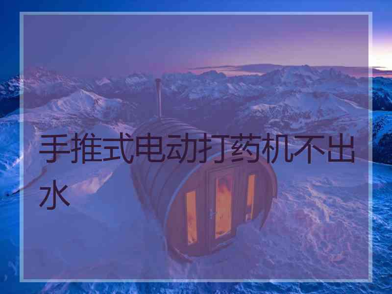 手推式电动打药机不出水
