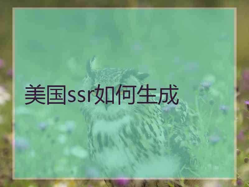 美国ssr如何生成