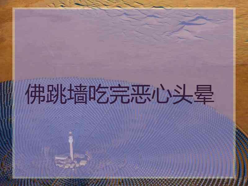 佛跳墙吃完恶心头晕