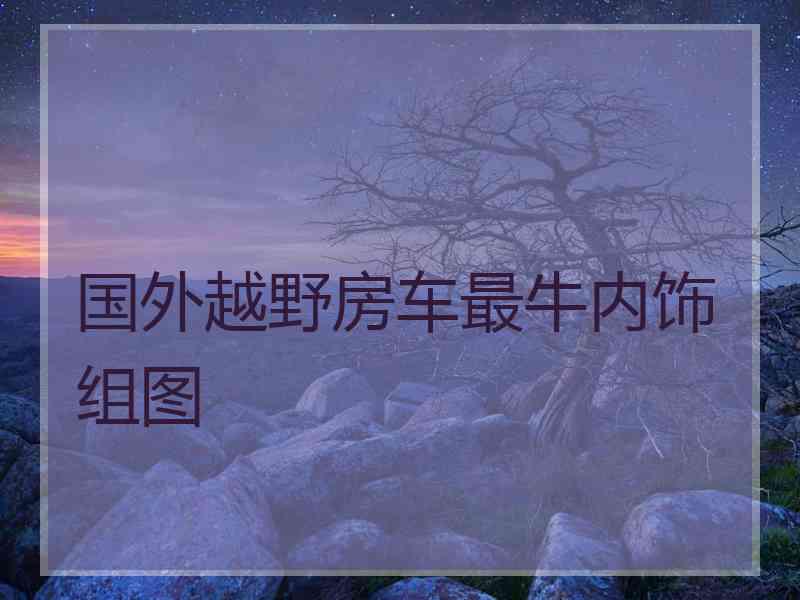 国外越野房车最牛内饰组图