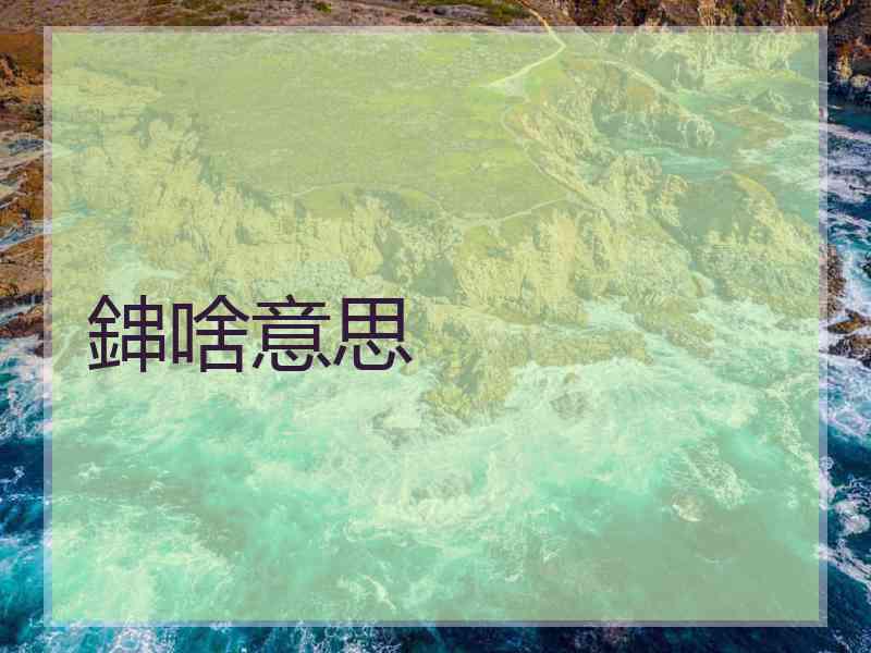 鋛啥意思