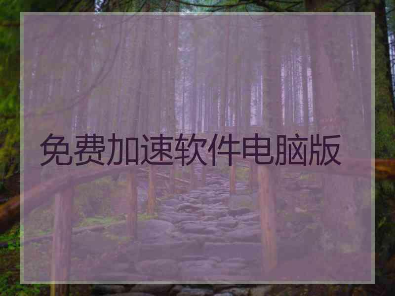 免费加速软件电脑版