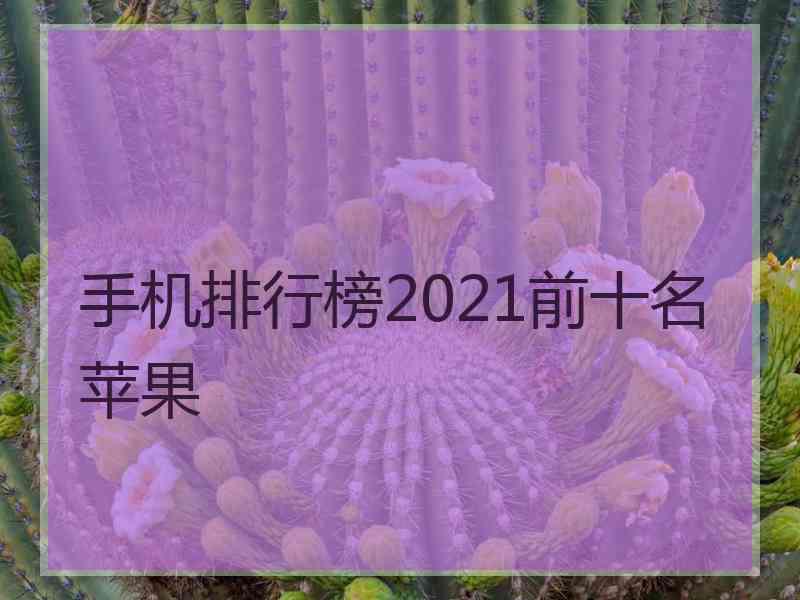 手机排行榜2021前十名苹果