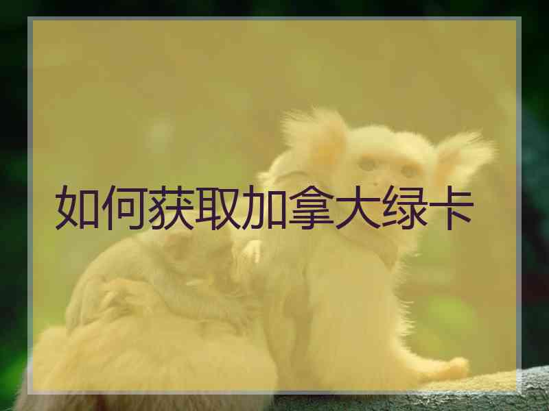 如何获取加拿大绿卡